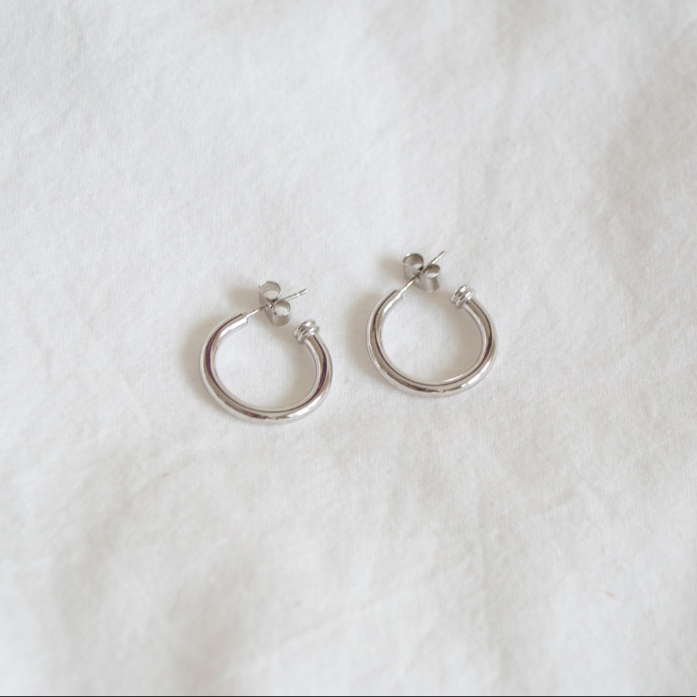 Sterling Silver Constance Hoop Earrings - Picture 2 of 2